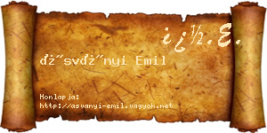 Ásványi Emil névjegykártya