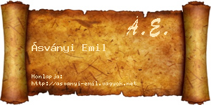 Ásványi Emil névjegykártya
