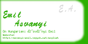 emil asvanyi business card
